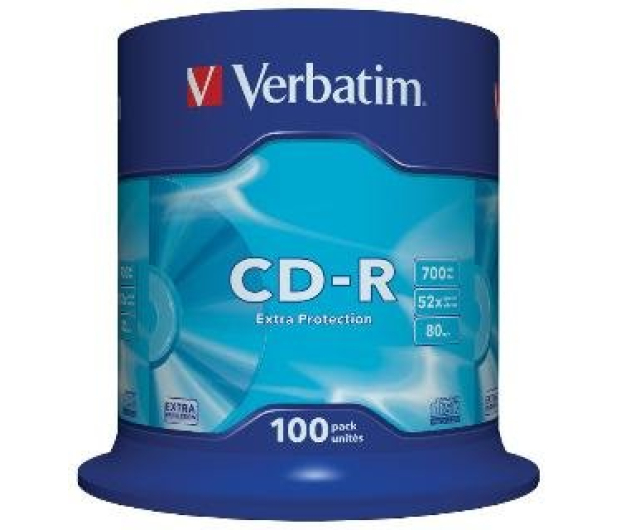 VERBATIM CD-R 52x 700MB 100P CB DL Ex Prot 43411 - 30168 - zdjęcie 2